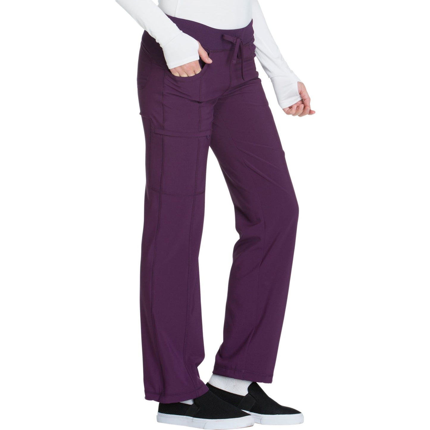 Cherokee Infinity 1123A Scrubs Pants Women's Low Rise Straight Leg Drawstring Eggplant 3XL