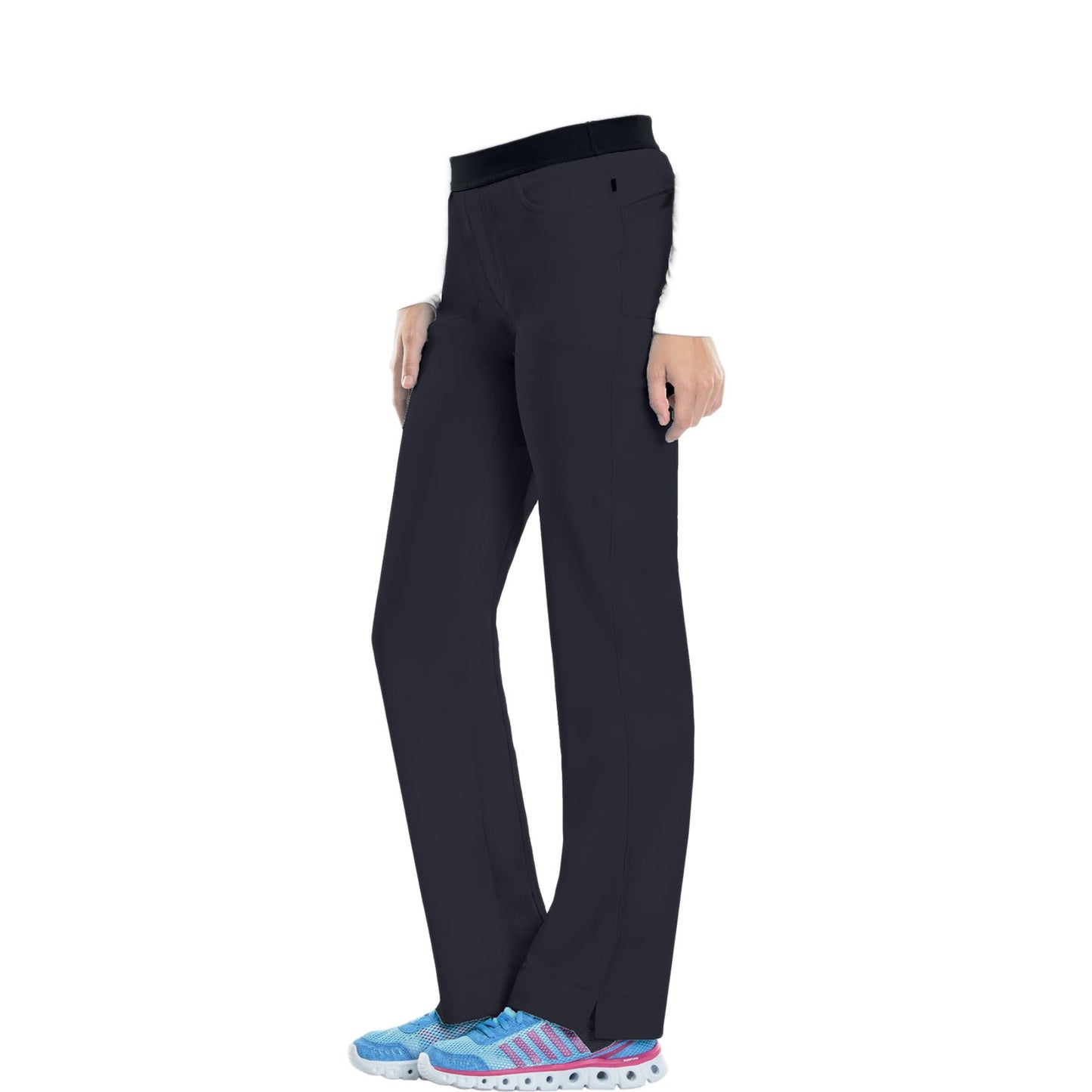Cherokee Infinity 1124A Scrubs Pants Women's Low Rise Slim Pull-On Pewter