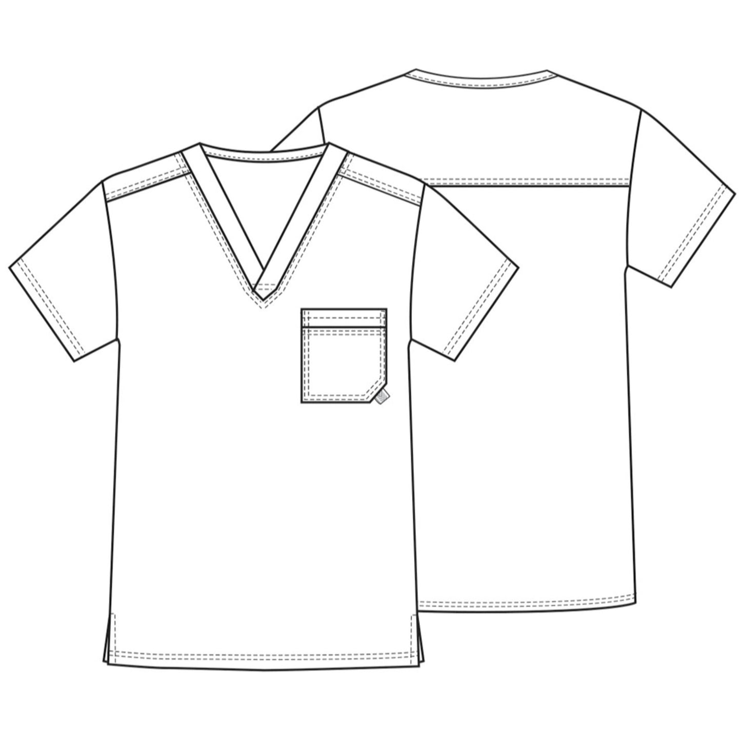 Cherokee Luxe 1929 Scrubs Top Men's V-Neck Pewter 3XL