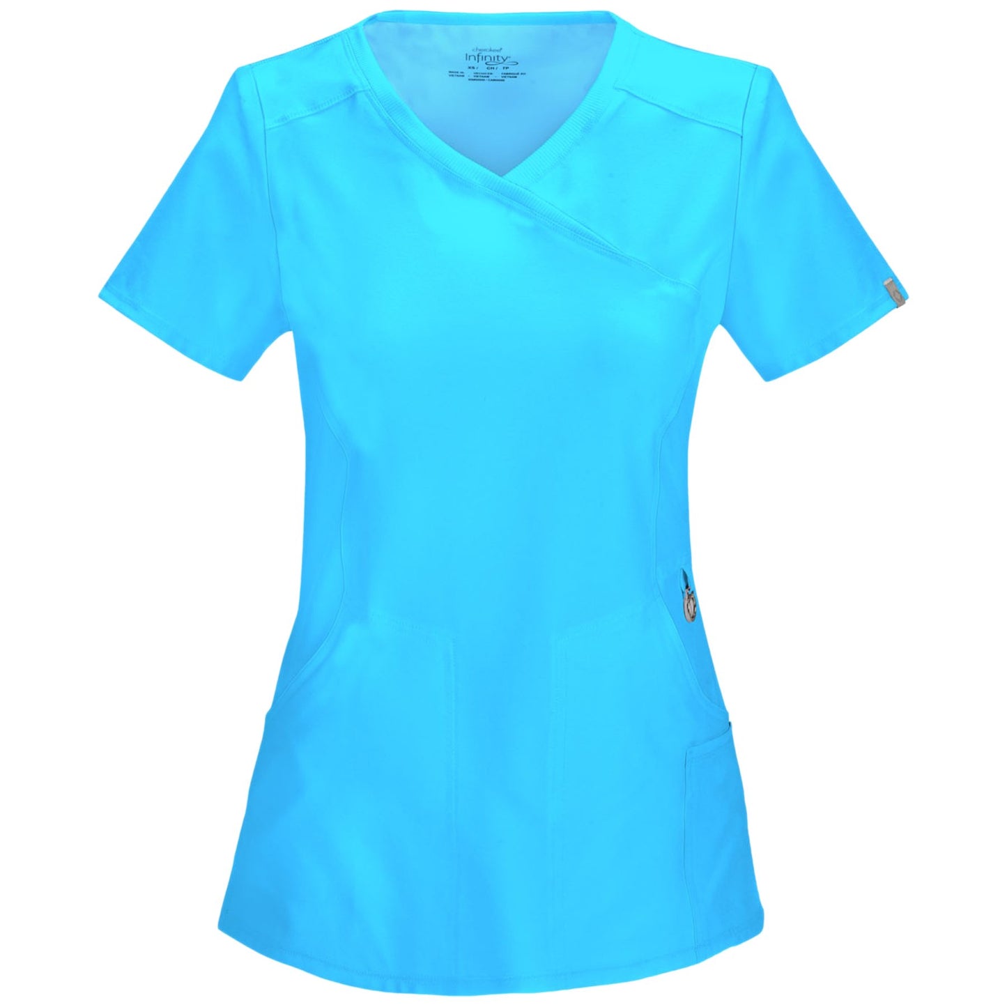 Cherokee Infinity 2625A Scrubs Top Women's Mock Wrap Turquoise