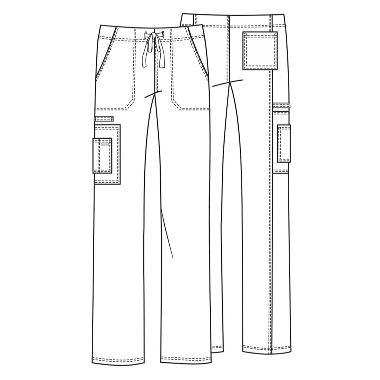 Cherokee Workwear Core Stretch 4043 Scrubs Pants Unisex Drawstring Cargo Wine 3XL