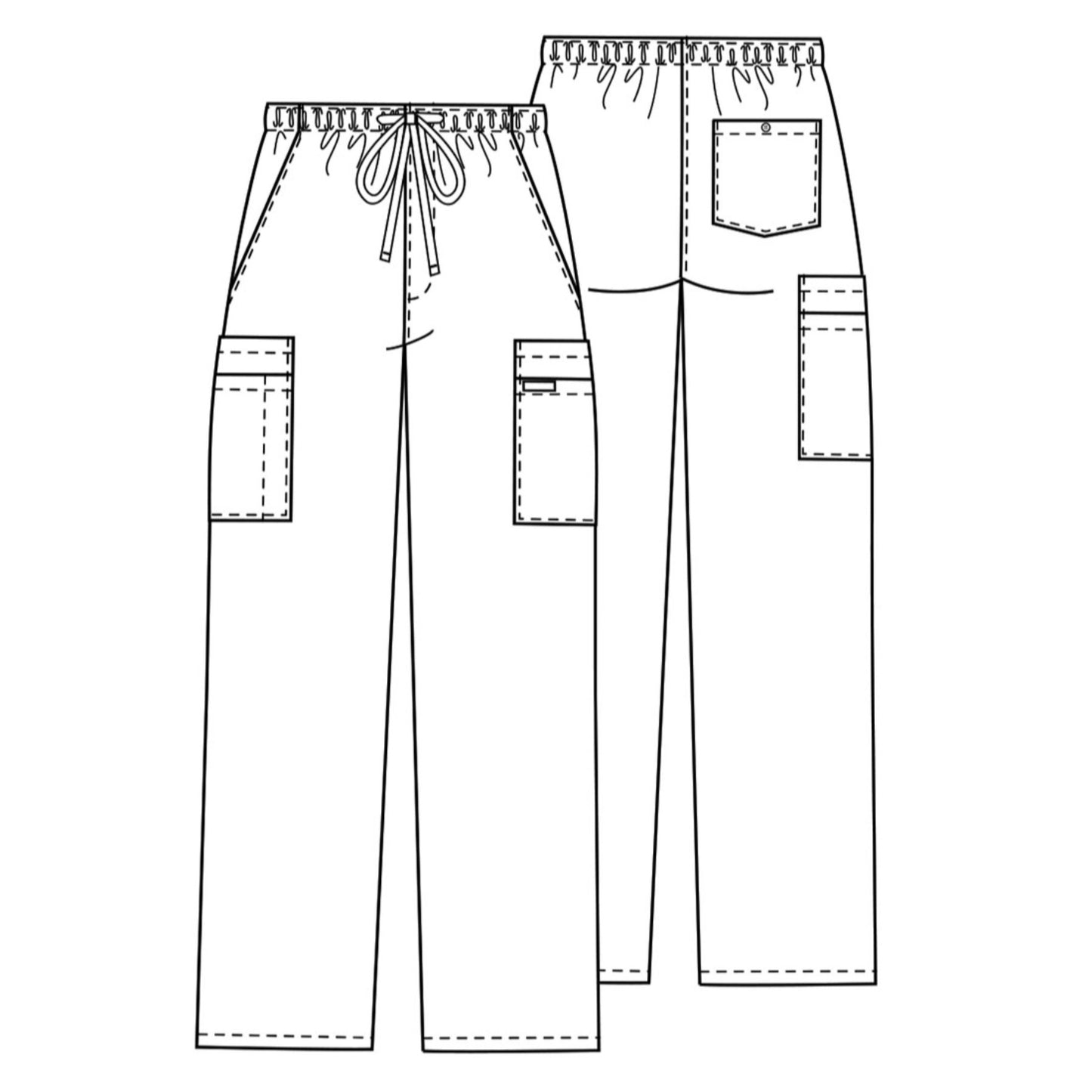 Cherokee Workwear Core Stretch 4243 Scrubs Pants Men's Drawstring Cargo Wine 3XL