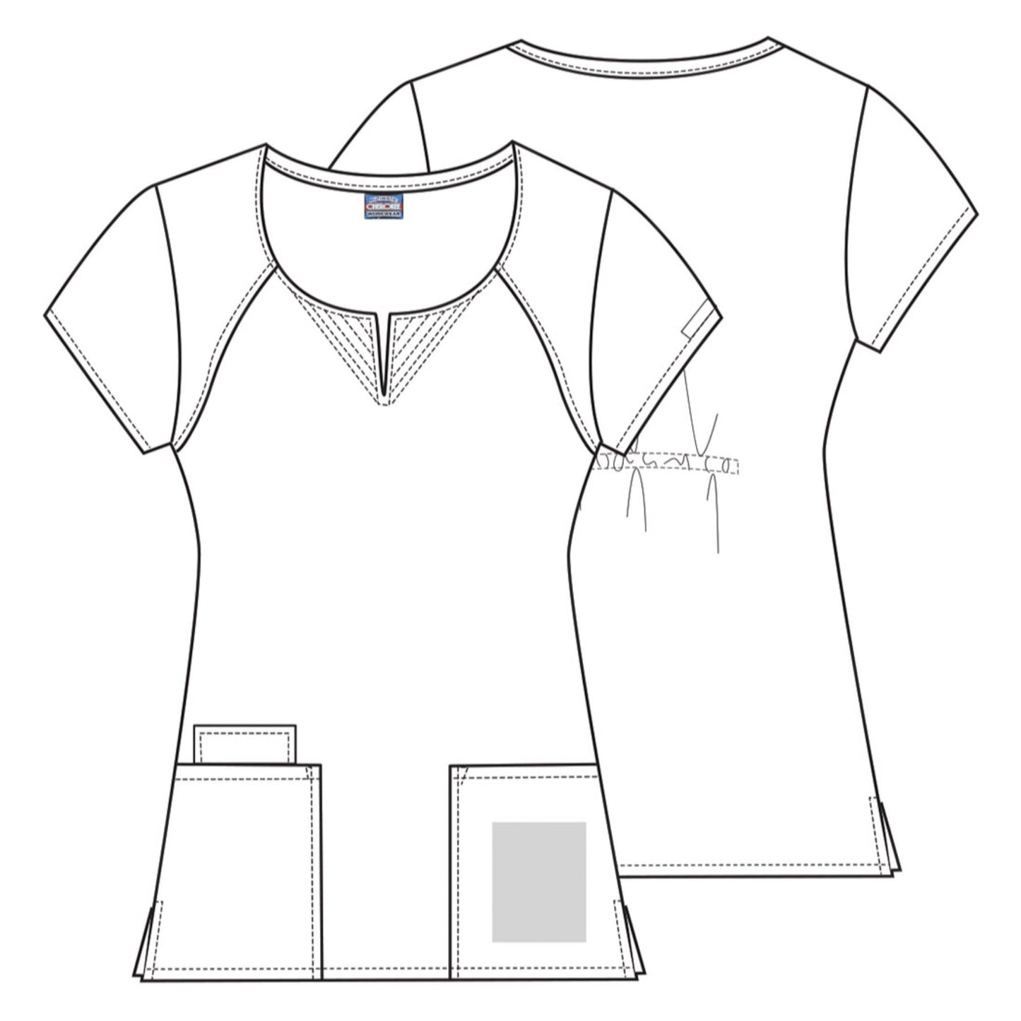 Cherokee Workwear 4824 Scrubs Top Women's Round Neck Khaki 3XL