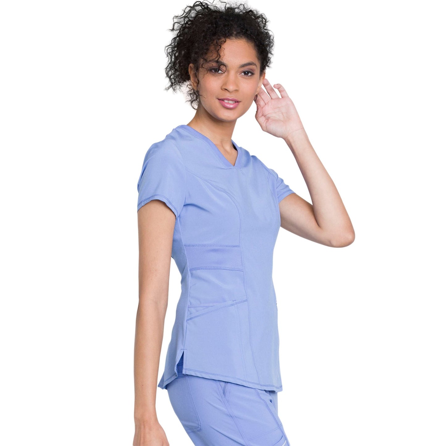 Cherokee Infinity CK623A Scrubs Top Women's V-Neck Ciel Blue 5XL