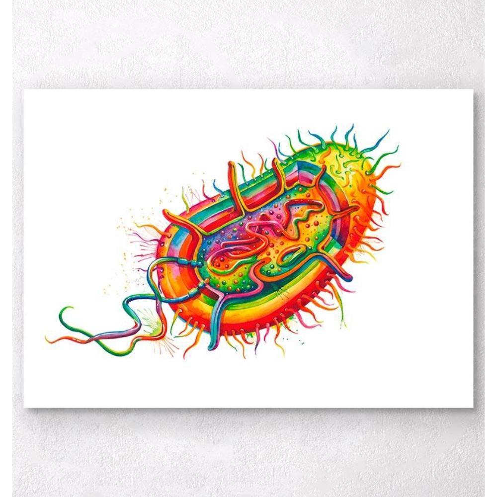 Bacteria Structure Watercolor Splash