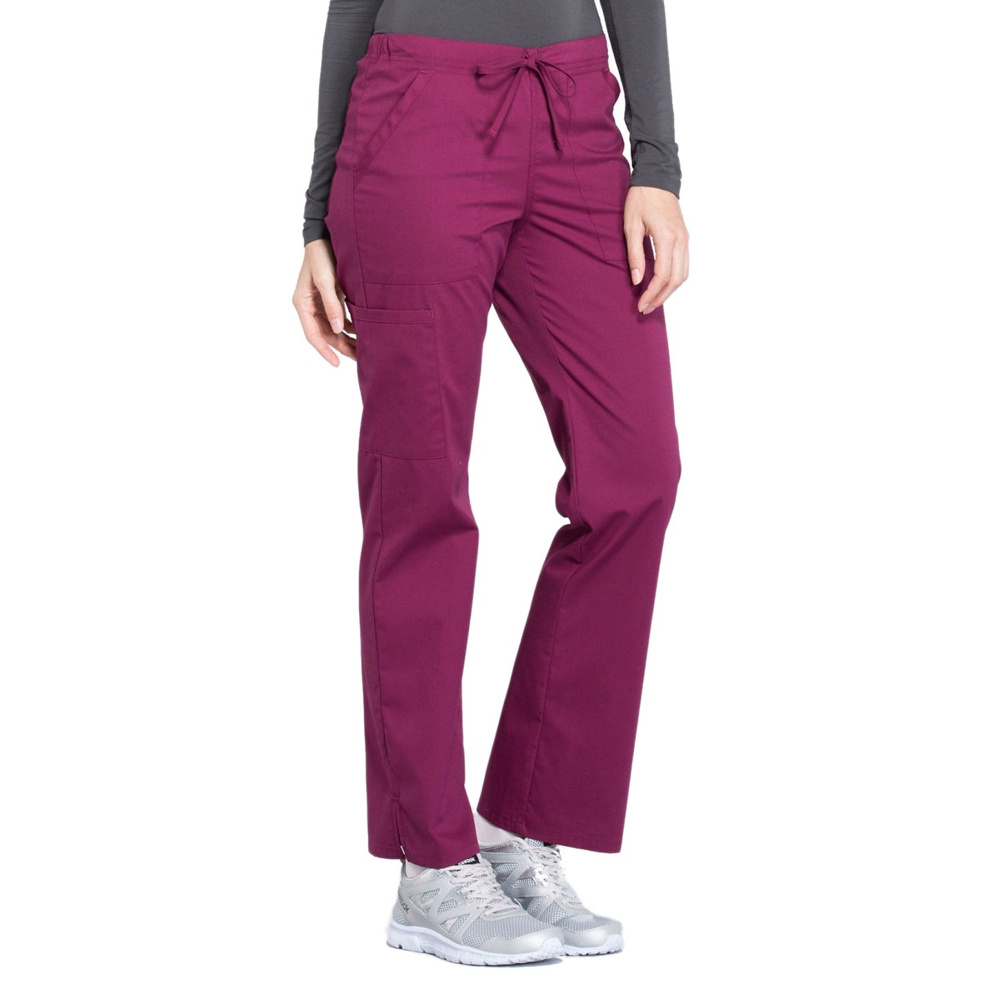 Cherokee Workwear Professionals WW160 Scrubs Pants Women's Mid Rise Straight Leg Drawstring Wine 5XL