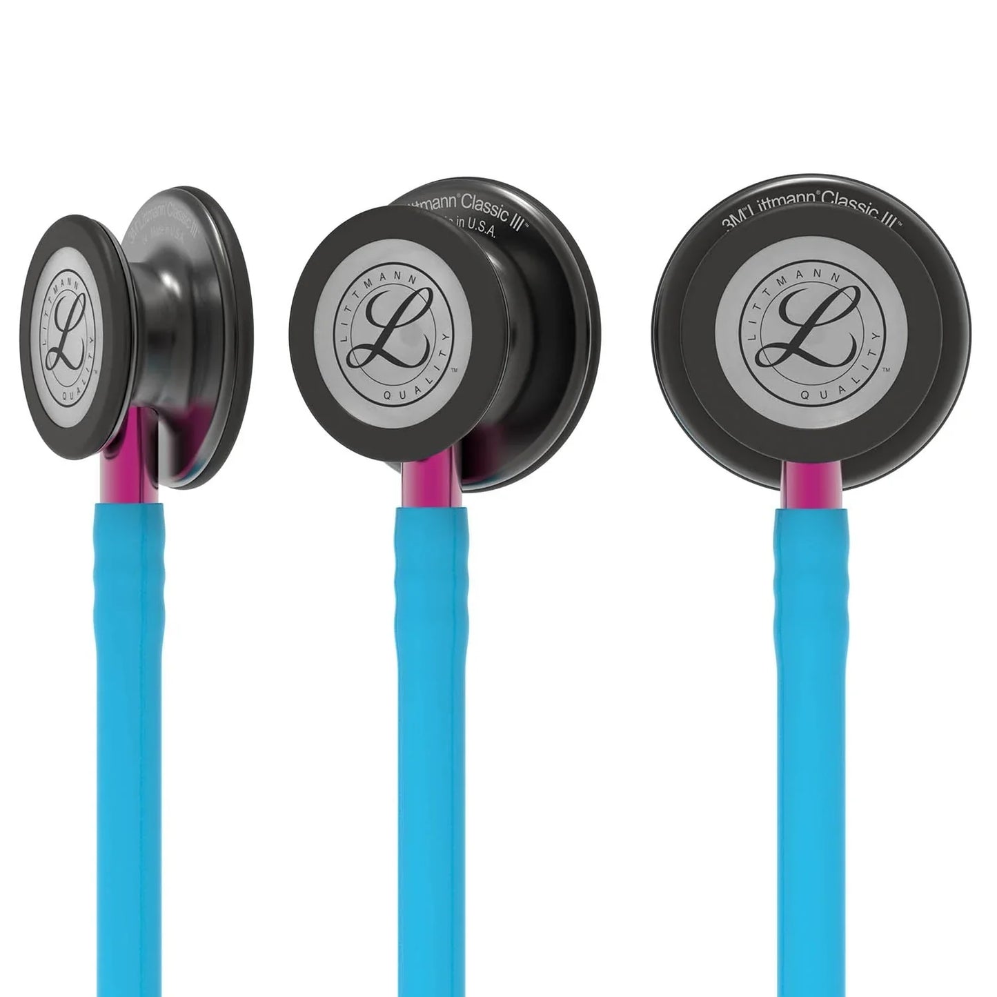 Littmann Classic III Stethoscope Smoke/Turquoise Pink Stem 5872