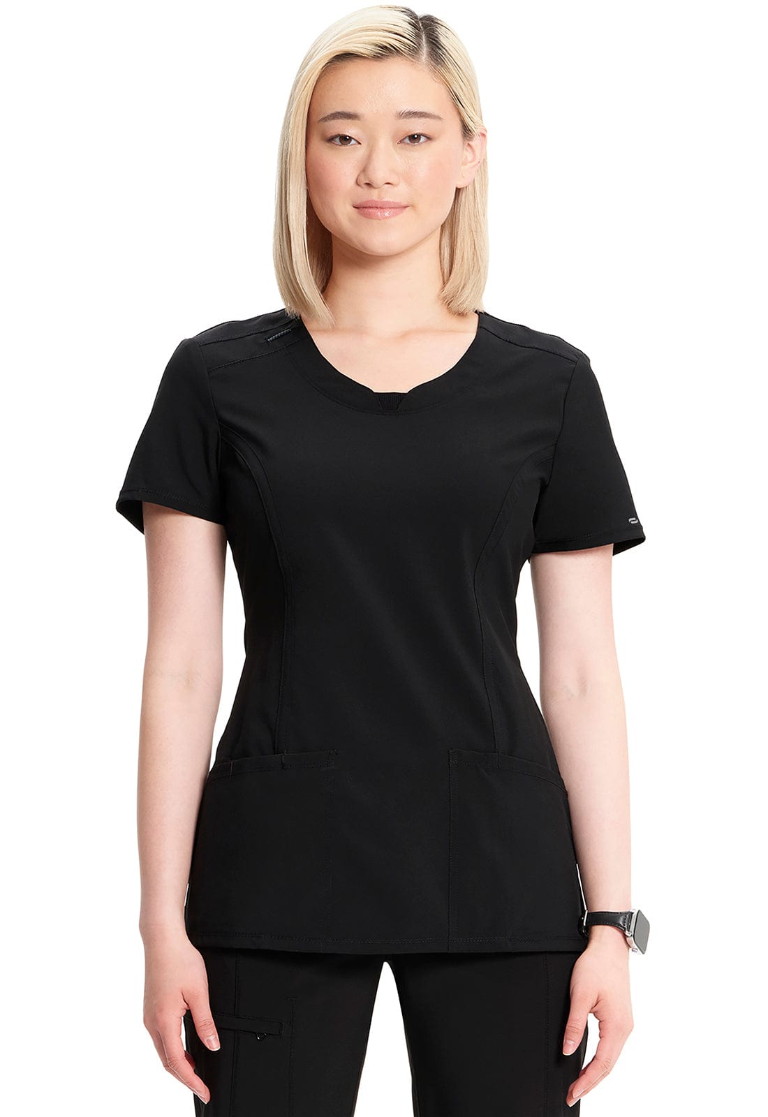 Cherokee Scrubs Top 2XL Cherokee Infinity 2624A Scrubs Top Women's Round Neck Black