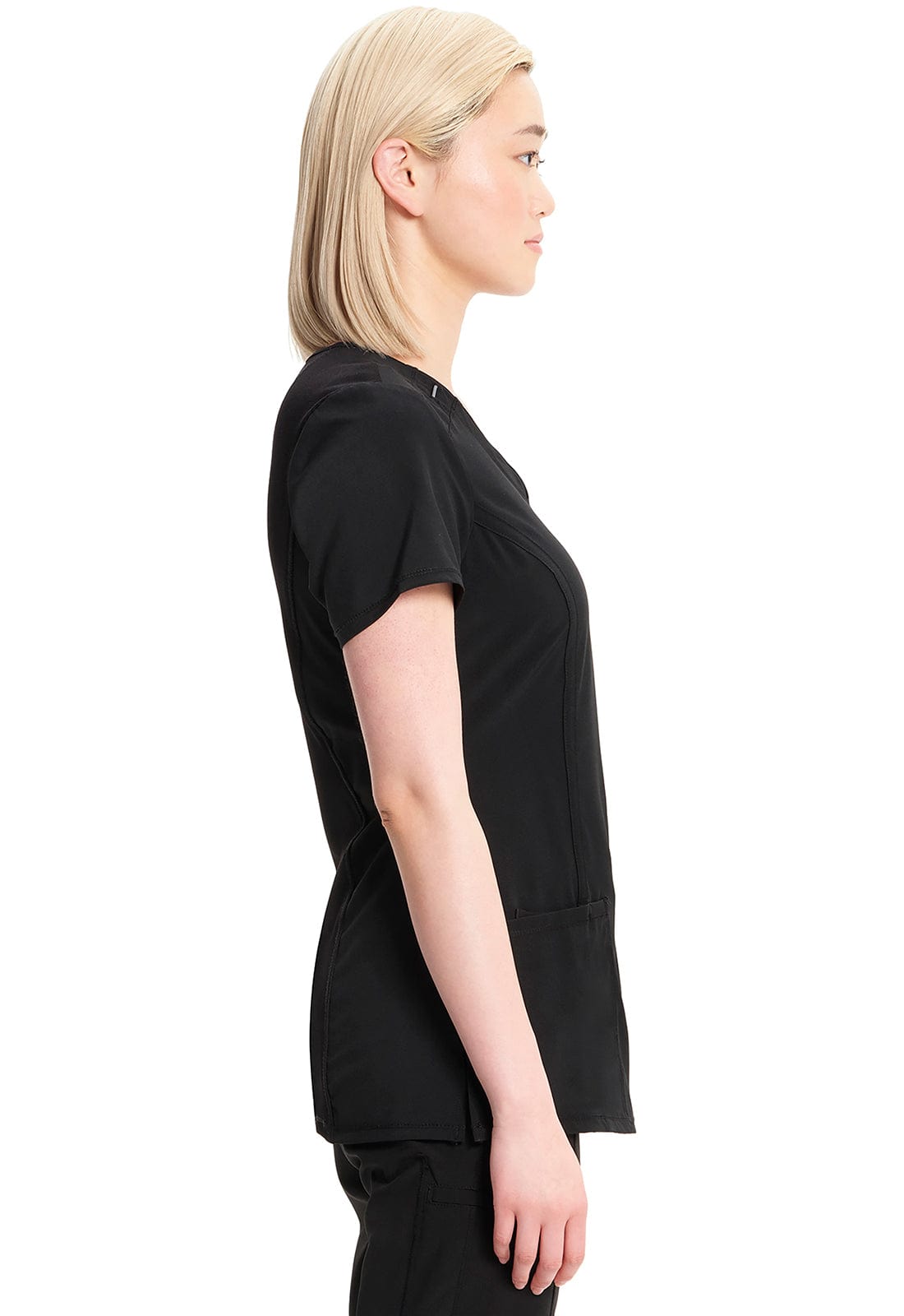 Cherokee Scrubs Top Cherokee Infinity 2624A Scrubs Top Women's Round Neck Black