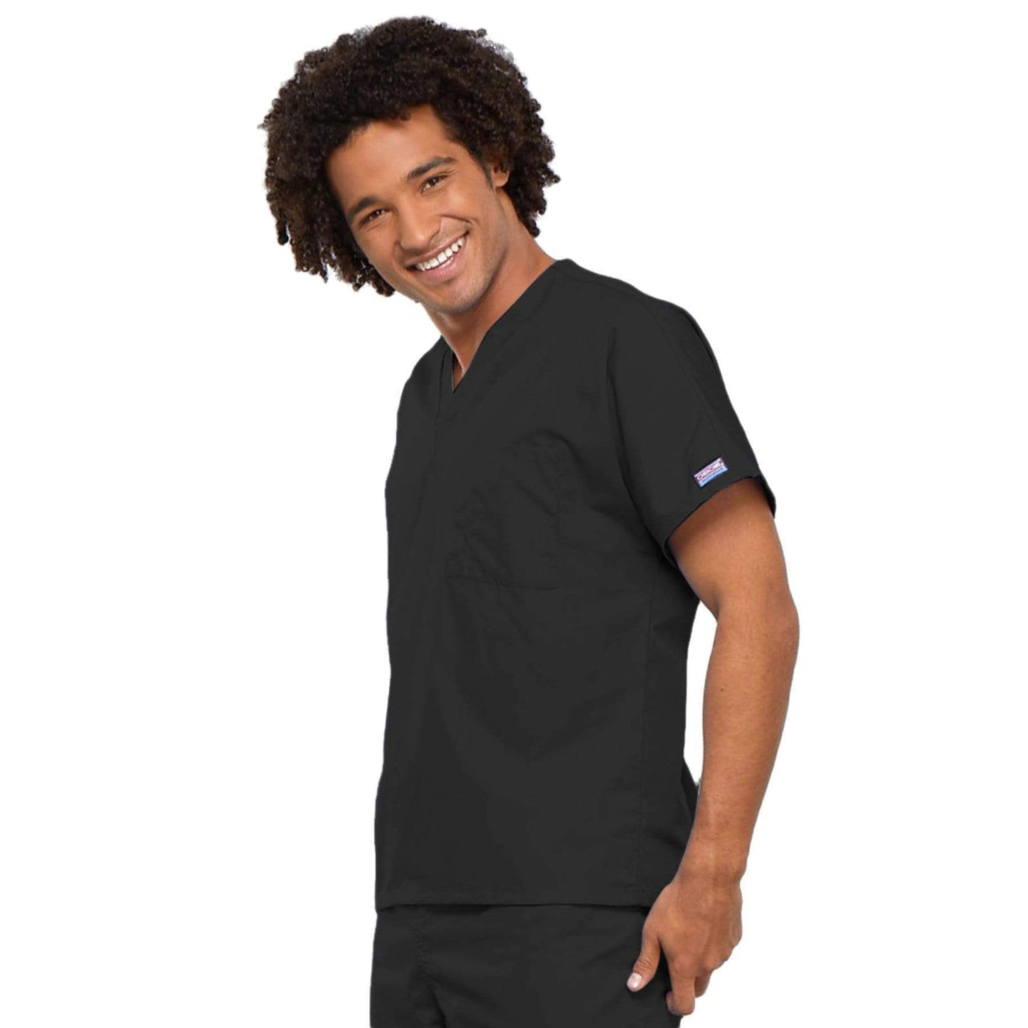 Cherokee Scrubs Top Cherokee Workwear 4777 Scrubs Top Unisex V-Neck Tunic. Black