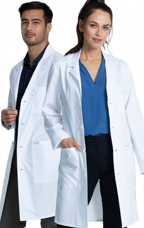 Cherokee CK460T White Project Lab Unisex Tall Lab Coat