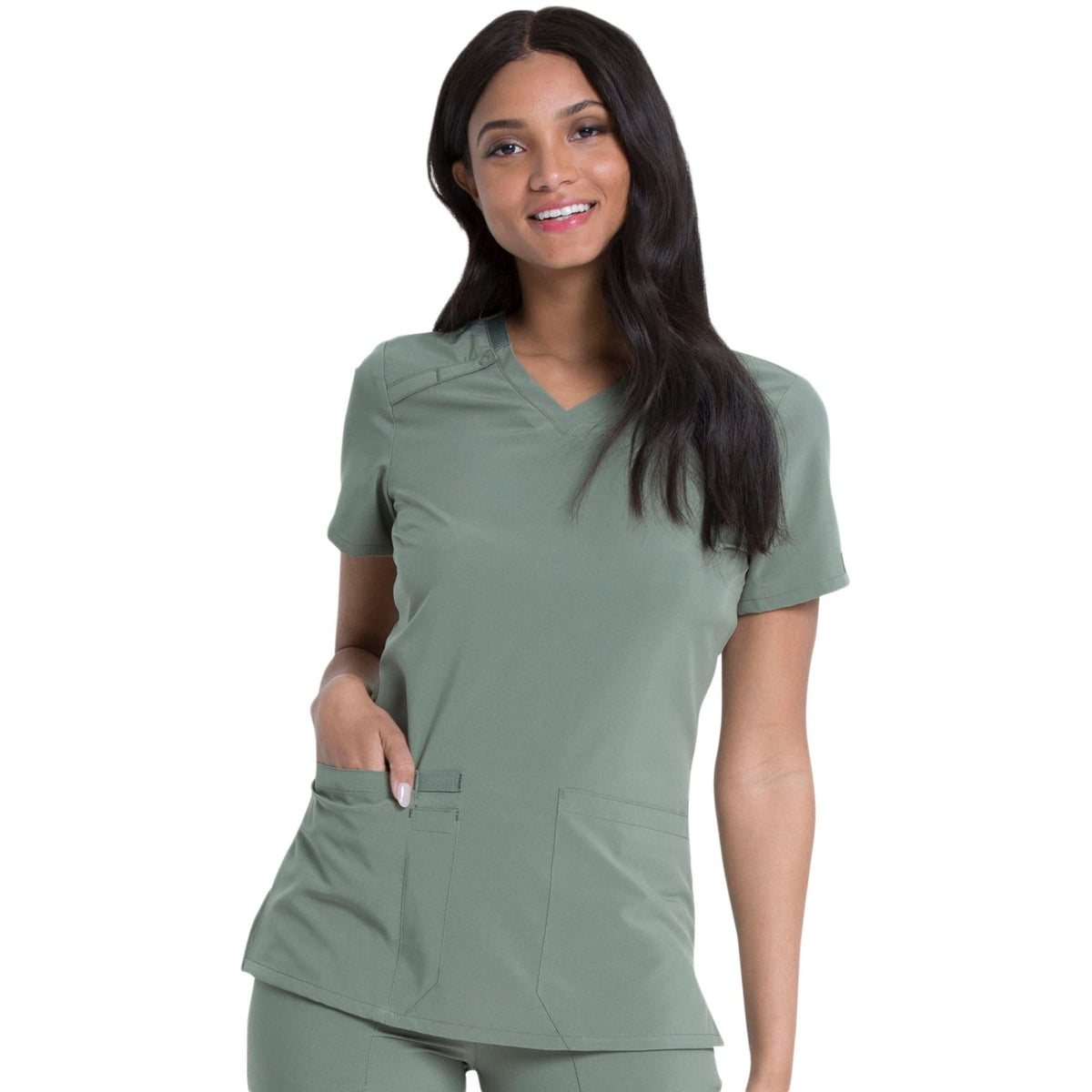 Dickies Top 2XL Dickies EDS Essentials DK615 Scrubs Top Women Olive