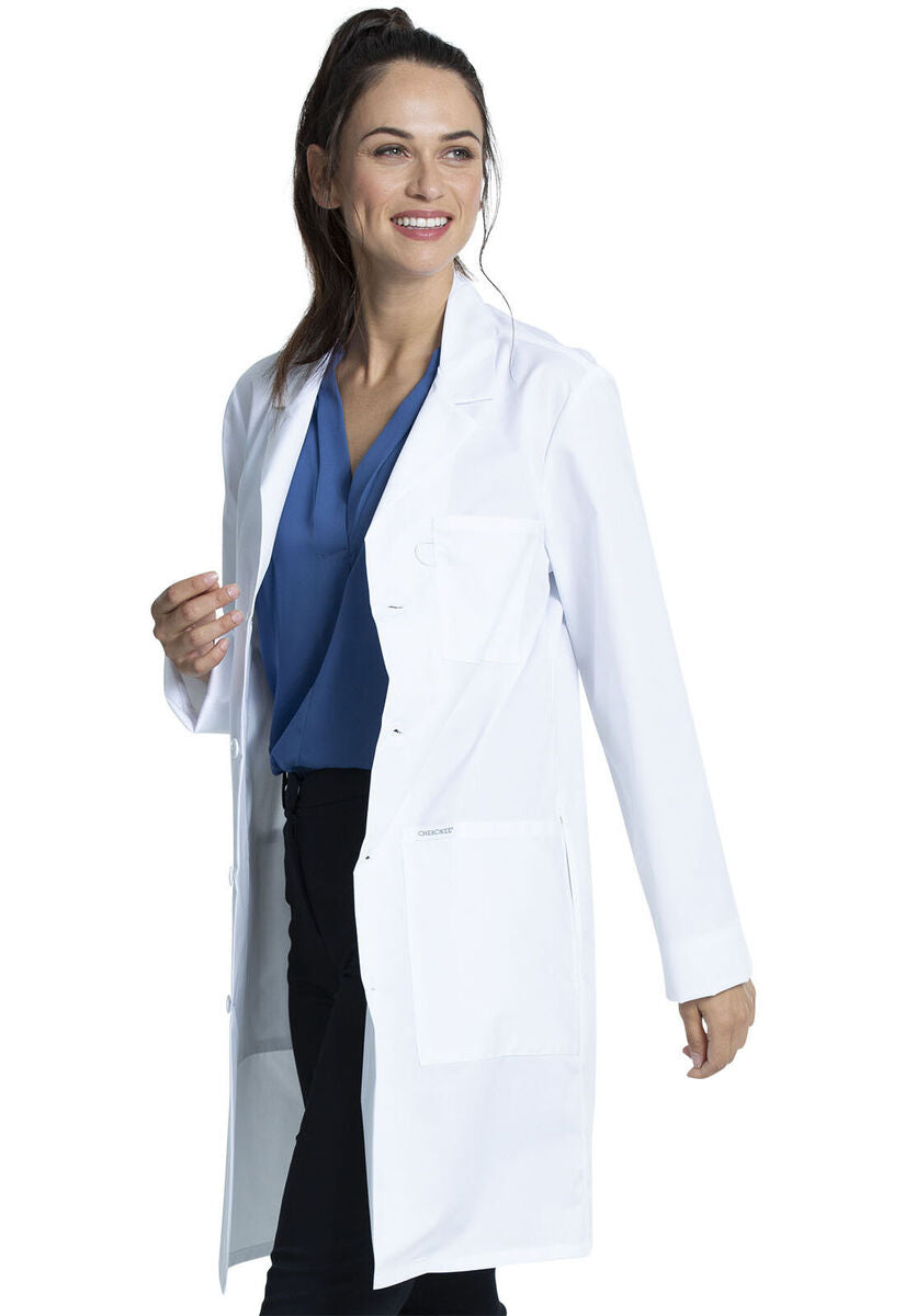 Cherokee CK460T White Project Lab Unisex Tall Lab Coat