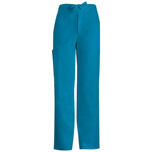 Cherokee Luxe 1066 Scrubs Pants Women's Low Rise Straight Leg Drawstring Caribbean Blue
