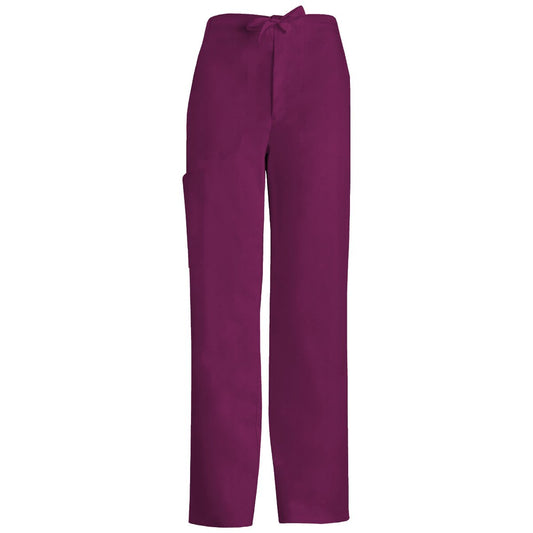Cherokee Luxe 1022 Scrubs Pants Men's Fly Front Drawstring Wine