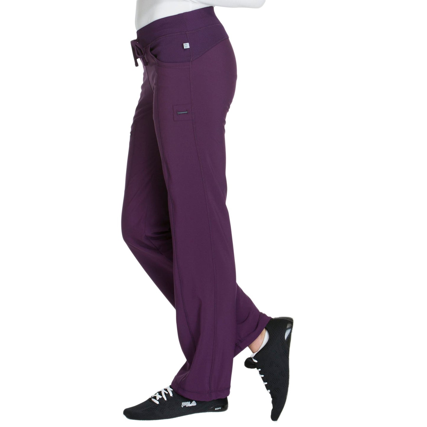 Cherokee Infinity 1123A Scrubs Pants Women's Low Rise Straight Leg Drawstring Eggplant
