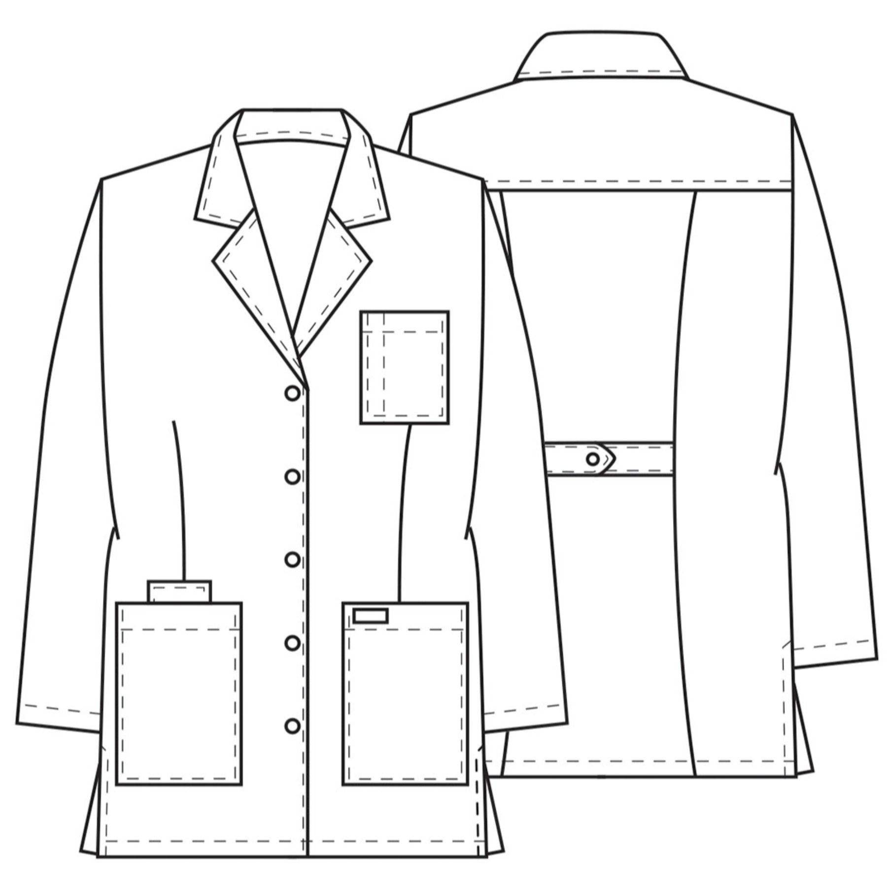 Cherokee Workwear Professionals 1369 Lab Coat Women's 32" Snap Front White 3XL