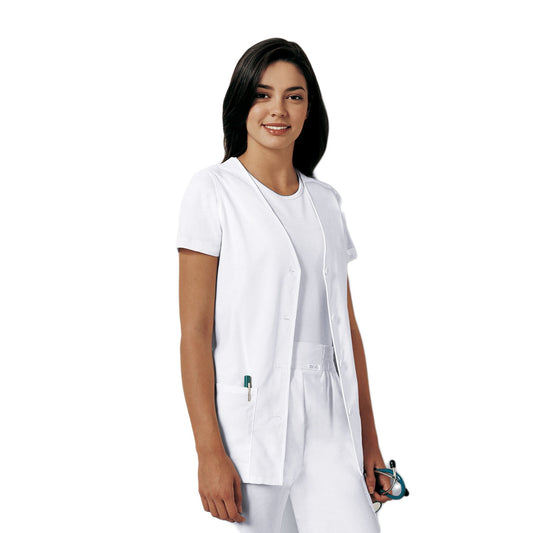 Cherokee Workwear Professionals 1602 Vests Women's Button Front White