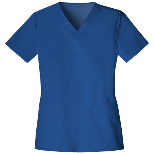 Cherokee Luxe 1845 Scrubs Top Women's V-Neck Royal