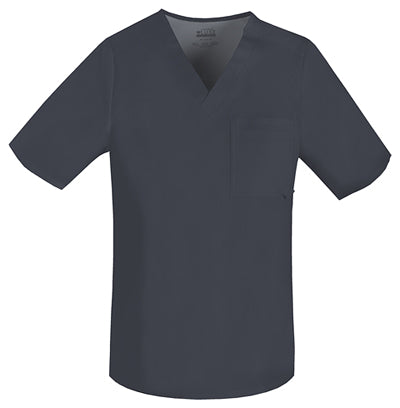 Cherokee Luxe 1929 Scrubs Top Men's V-Neck Pewter