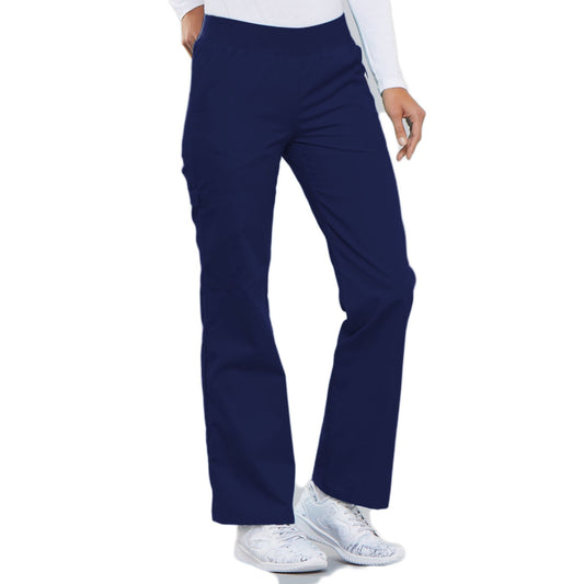 Cherokee Flexibles 2085 Scrubs Pants Women's Mid Rise Knit Waist Pull-On Navy