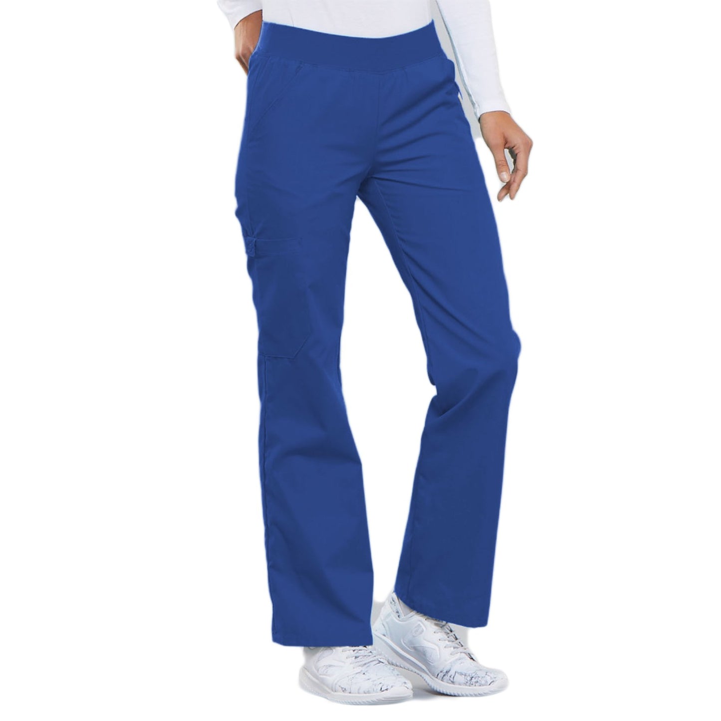 Cherokee Flexibles 2085 Scrubs Pants Women's Mid Rise Knit Waist Pull-On Royal