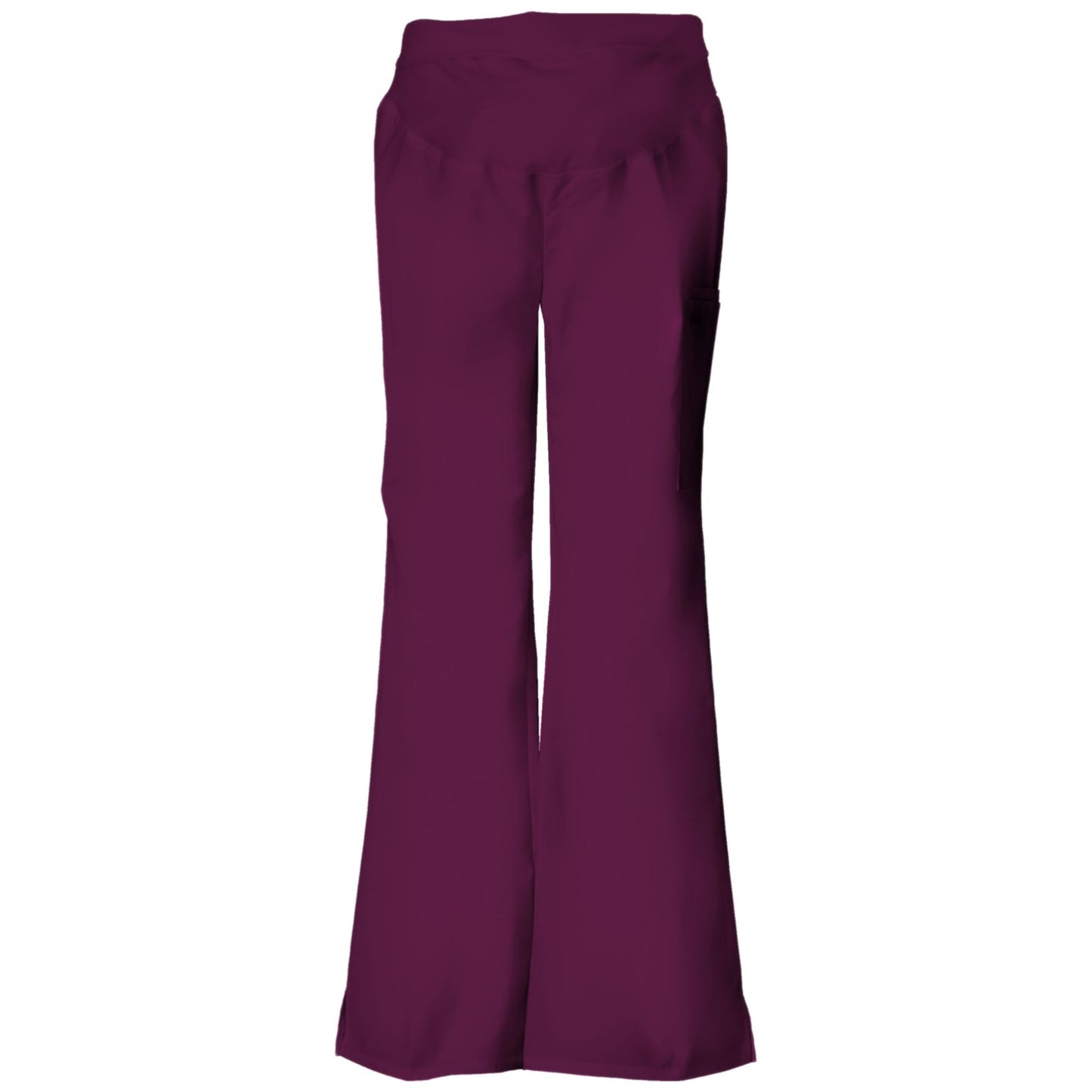 Cherokee Flexibles 2092 Scrubs Pants Maternity Knit Waist Pull-On Wine