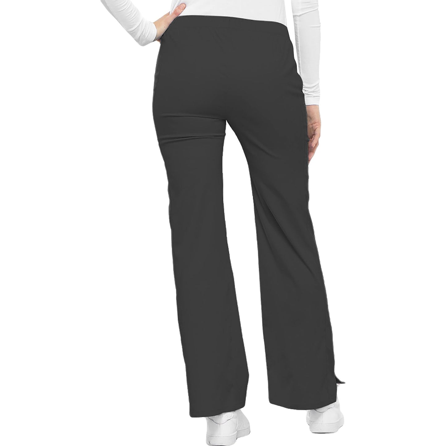 Cherokee Luxe 21100 Scrubs Pants Women's Low Rise Flare Leg Drawstring Cargo Pewter