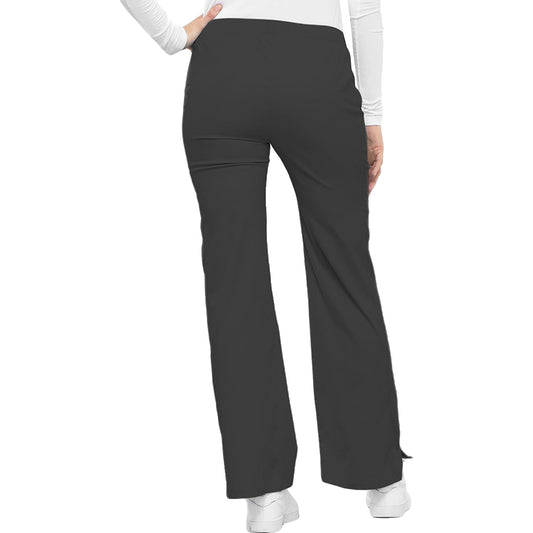 Cherokee Luxe 21100 Scrubs Pants Women's Low Rise Flare Leg Drawstring Cargo Pewter