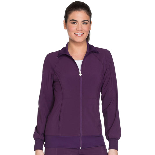Cherokee Infinity 2391A Scrubs Jacket Women's Zip Front Warm-Up Eggplant