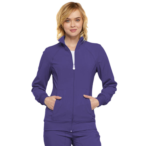 Cherokee Infinity 2391A Scrubs Jacket Women's Zip Front Warm-Up Grape