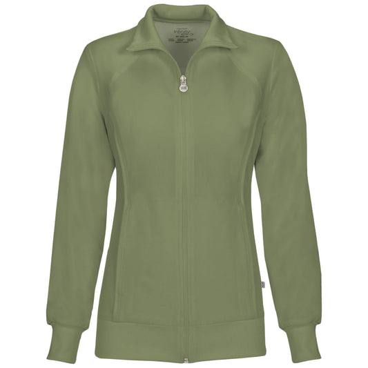 Cherokee Infinity 2391A Scrubs Jacket Women's Zip Front Warm-Up Olive