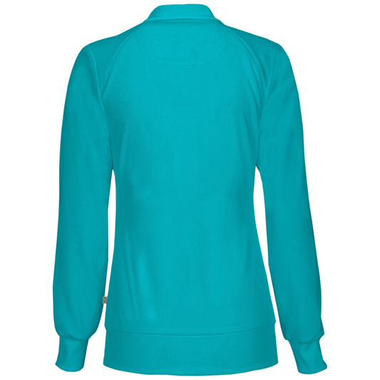 Cherokee Infinity 2391A Scrubs Jacket Women's Zip Front Warm-Up Teal Blue