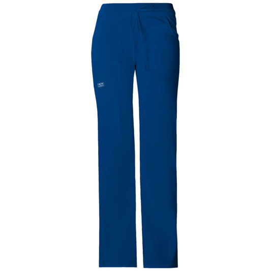 Cherokee Workwear Core Stretch 24001 Scrubs Pants Women's Low Rise Drawstring Cargo Galaxy Blue