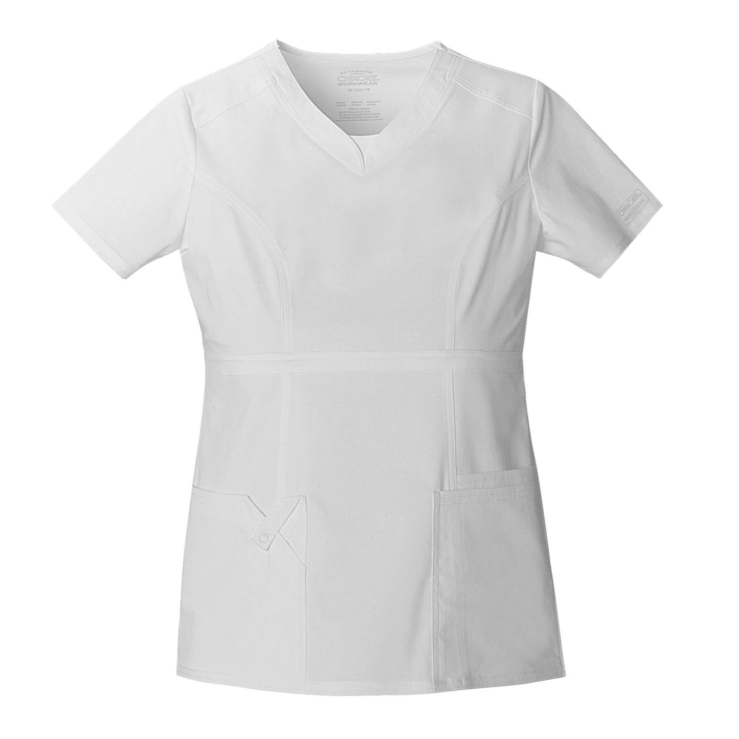 Cherokee Workwear Core Stretch 24703 Scrubs Top Women's V-Neck White