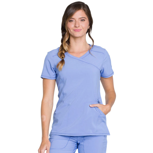 Cherokee Infinity 2625A Scrubs Top Women's Mock Wrap Ciel Blue