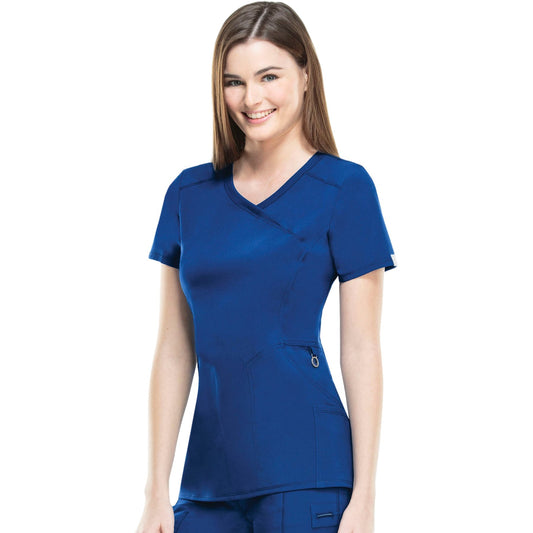 Cherokee Infinity 2625A Scrubs Top Women's Mock Wrap Galaxy Blue