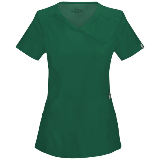 Cherokee Infinity 2625A Scrubs Top Women's Mock Wrap Hunter Green
