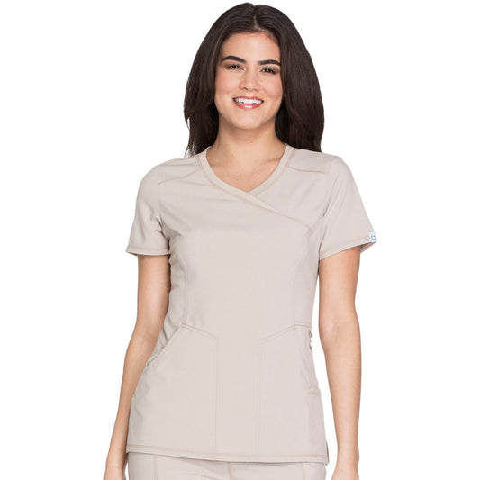 Cherokee Infinity 2625A Scrubs Top Women's Mock Wrap Khaki