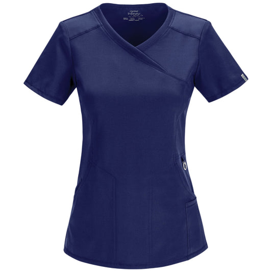 Cherokee Infinity 2625A Scrubs Top Women's Mock Wrap Navy