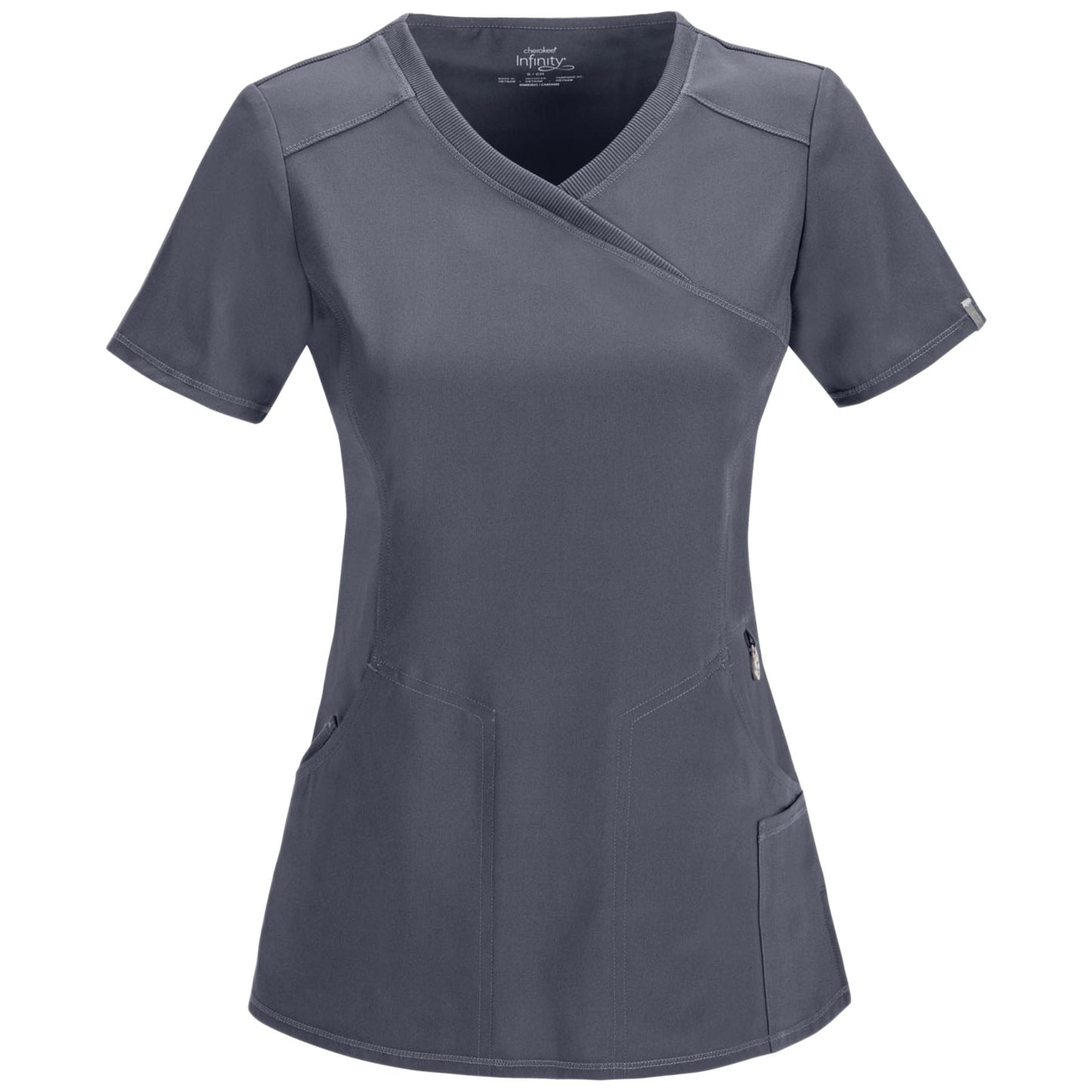 Cherokee Infinity 2625A Scrubs Top Women's Mock Wrap Pewter