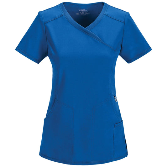 Cherokee Infinity 2625A Scrubs Top Women's Mock Wrap Royal