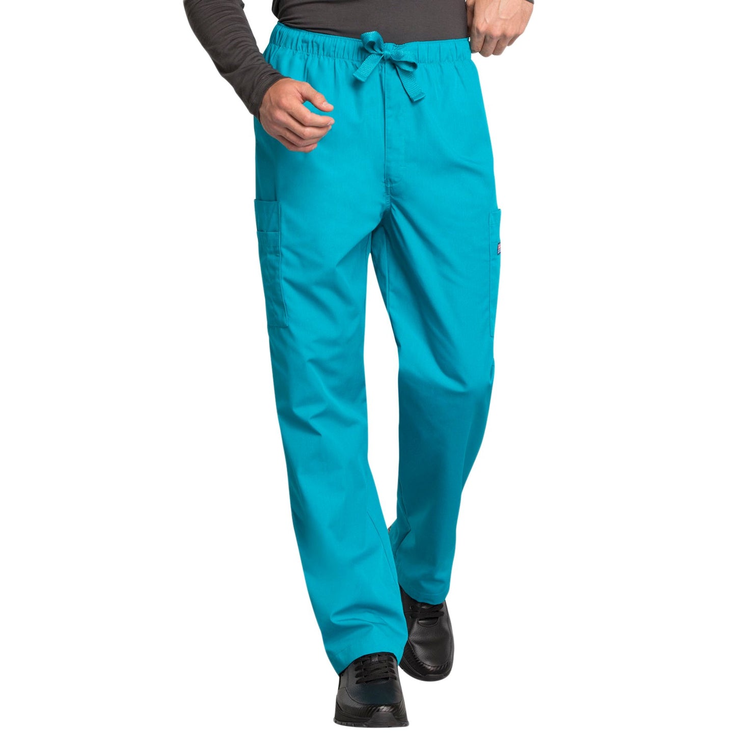 Cherokee Workwear 4000 Scrubs Pants Men's Drawstring Cargo Teal Blue