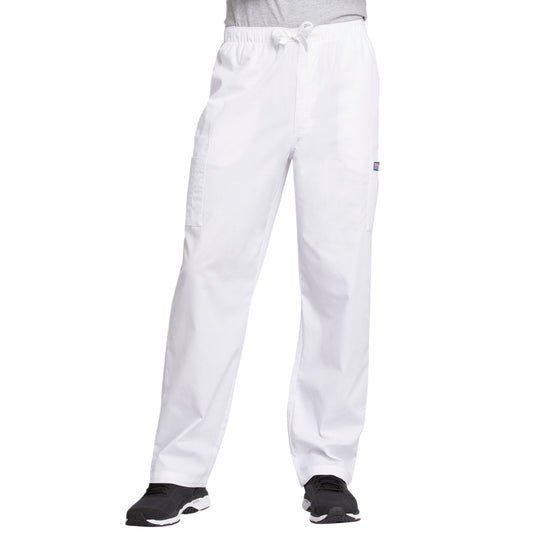 Cherokee Workwear 4000 Scrubs Pants Men's Drawstring Cargo White