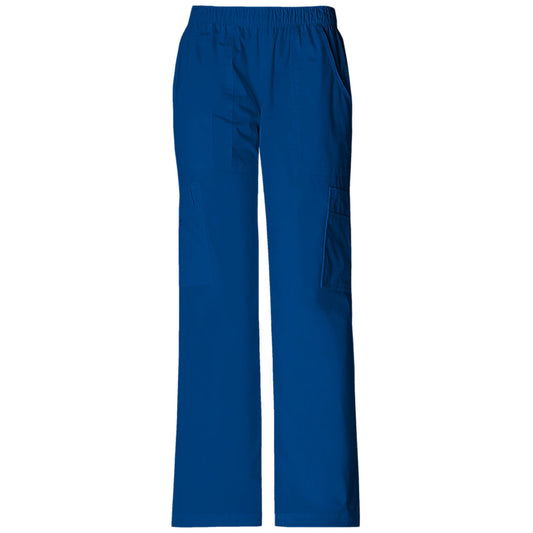 Cherokee Workwear Core Stretch 4005 Scrubs Pants Women's Mid Rise Pull-On Cargo Galaxy Blue