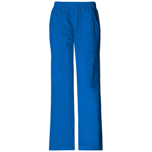 Cherokee Workwear Core Stretch 4005 Scrubs Pants Women's Mid Rise Pull-On Cargo Royal