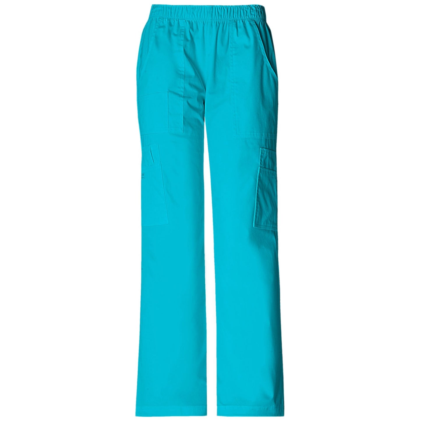 Cherokee Workwear Core Stretch 4005 Scrubs Pants Women's Mid Rise Pull-On Cargo Turquoise