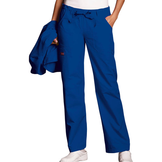Cherokee Workwear 4020 Scrubs Pants Women's Low Rise Drawstring Cargo Galaxy Blue