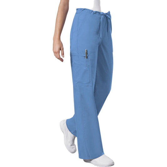 Cherokee Workwear Core Stretch 4043 Scrubs Pants Unisex Drawstring Cargo Ciel Blue