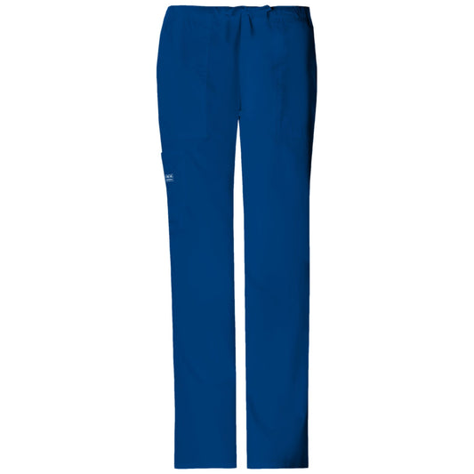 Cherokee Workwear Core Stretch 4044 Scrubs Pants Women's Mid Rise Drawstring Cargo Galaxy Blue